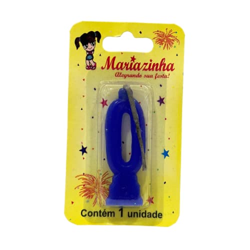Vela de Aniversário Números 0 a 9 – Azul– Festa Infantil Adulto Bolo Decoração