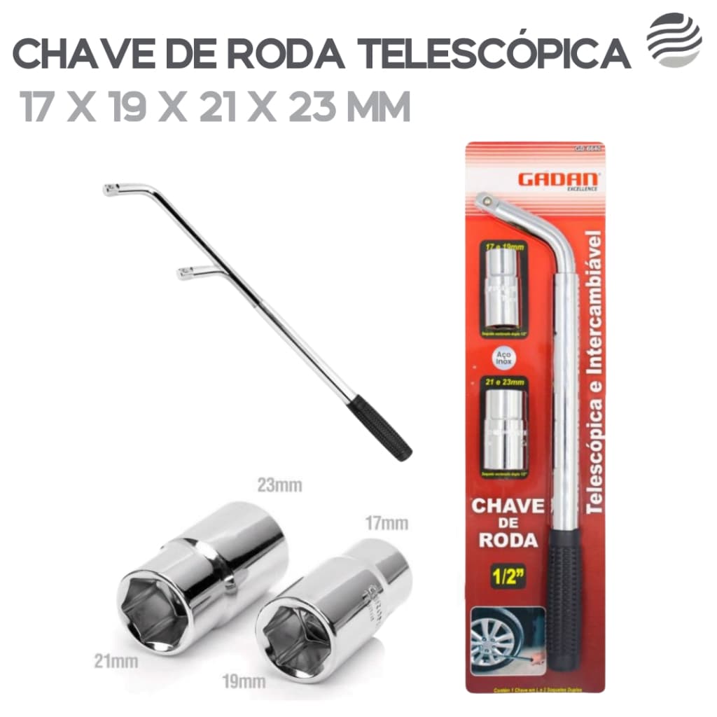 Chave L Telescópica Alongável 17/19/21/23mm Universal