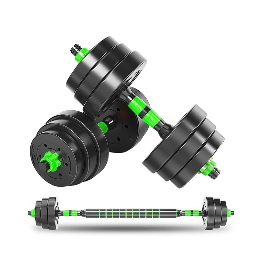 Kit Halteres 20Kg Ajustável 2 em 1 Barra Extensora Academia Casa