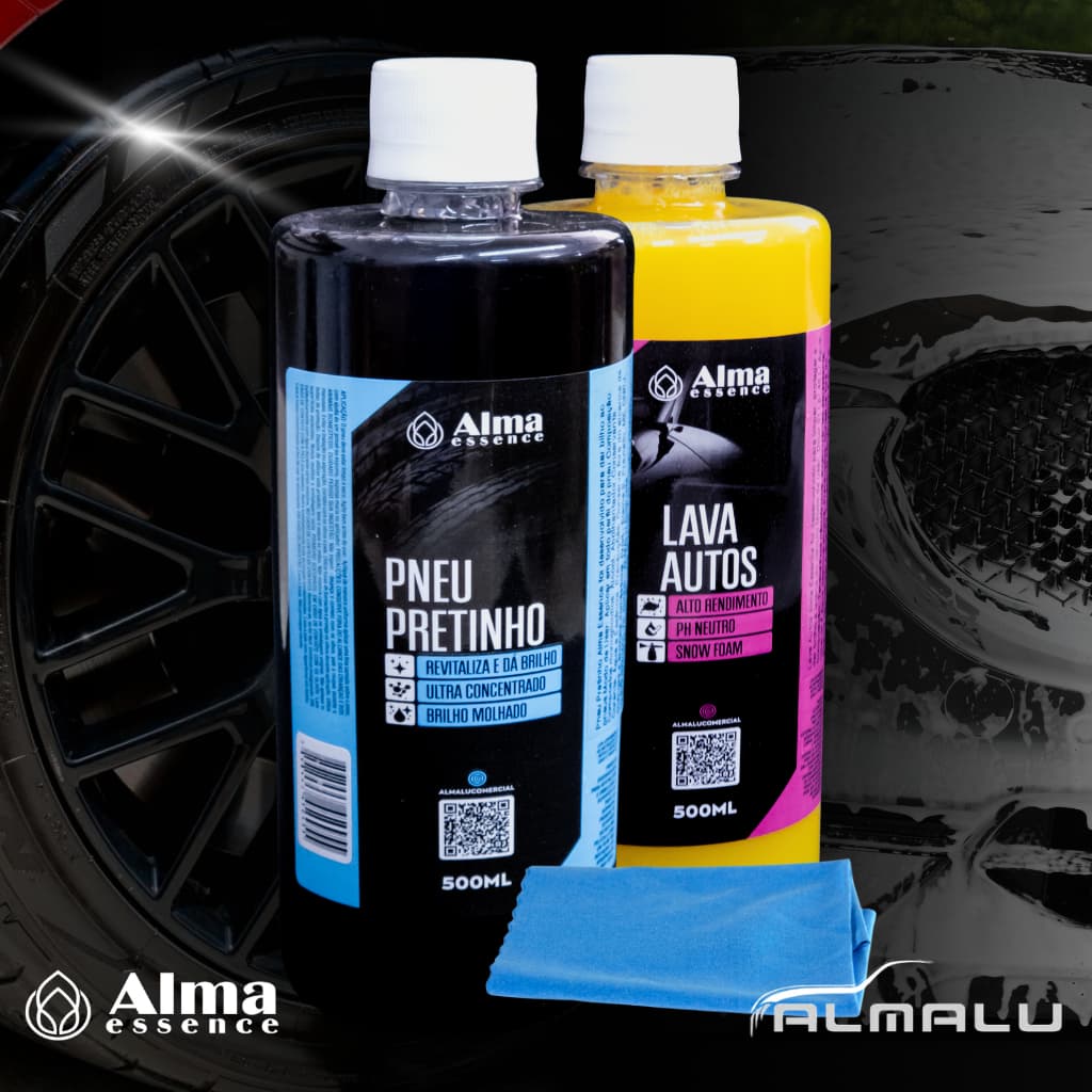 Kit Shampoo Automotivo Com Pneu Pretinho Alma Essence