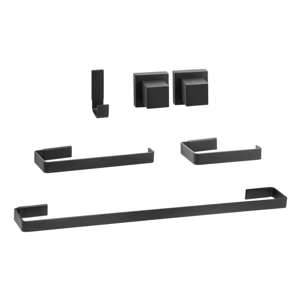 Kit Acessórios para Banheiro Quadrado Preto +2 Acabamentos Deca Preto