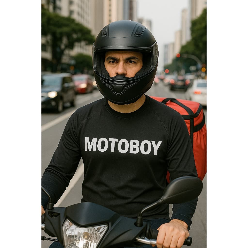 Camiseta Proteção UV50+ Adulto – Personalizada com Nome ou Profissão – Ideal para Motoboy