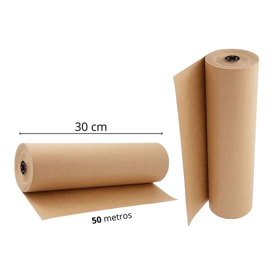 Papel bobina rolo semi kraft pardo embalagem 30cmx50m