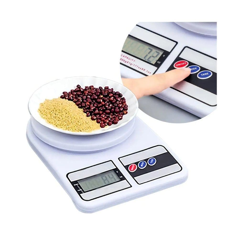 Balança Digital de Cozinha 10kg- Alimentos fitness academia portátil prática