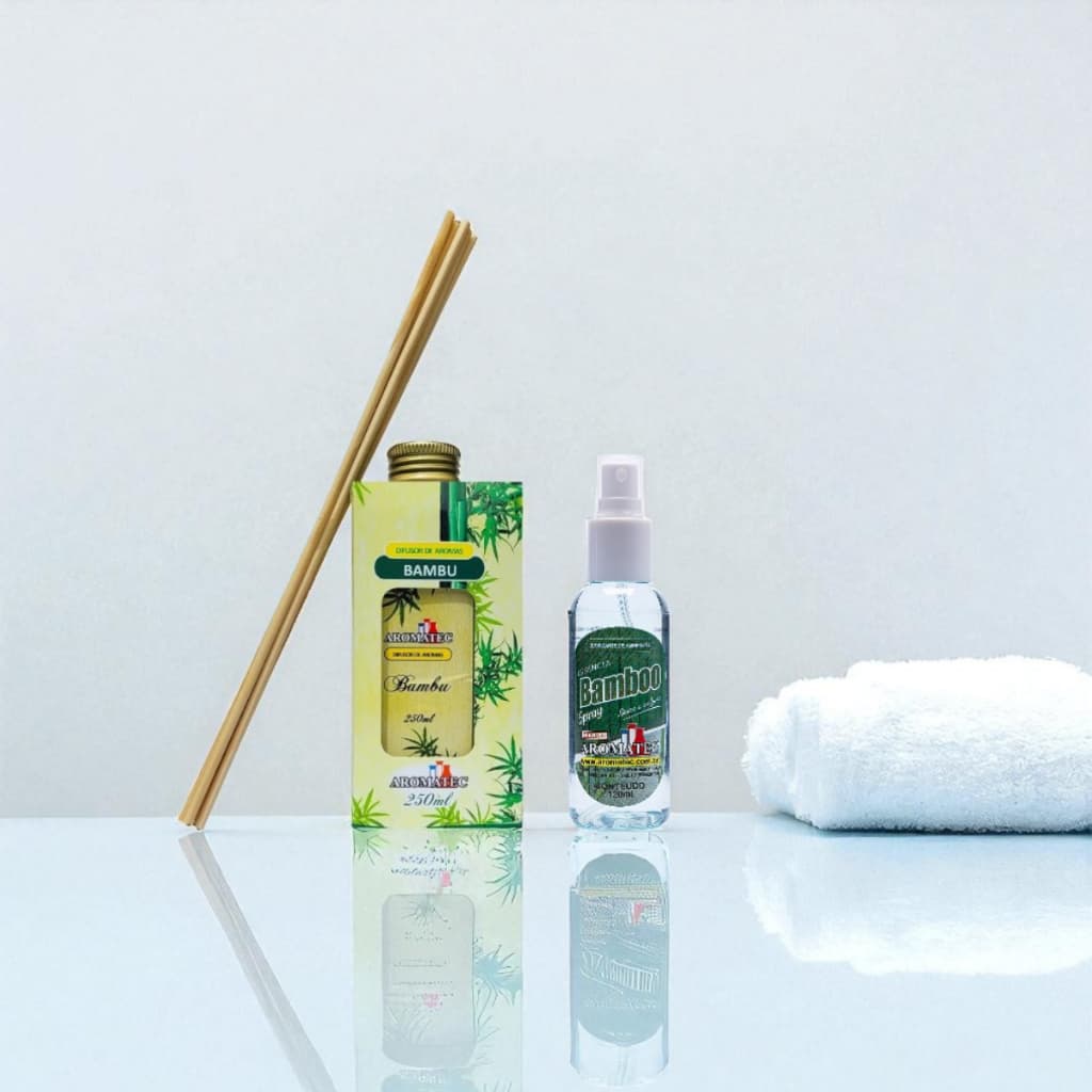 Difusor de Varetas + Spray Odorizador Aromatec Aromatizador de Ambiente Varios Aromas Perfume