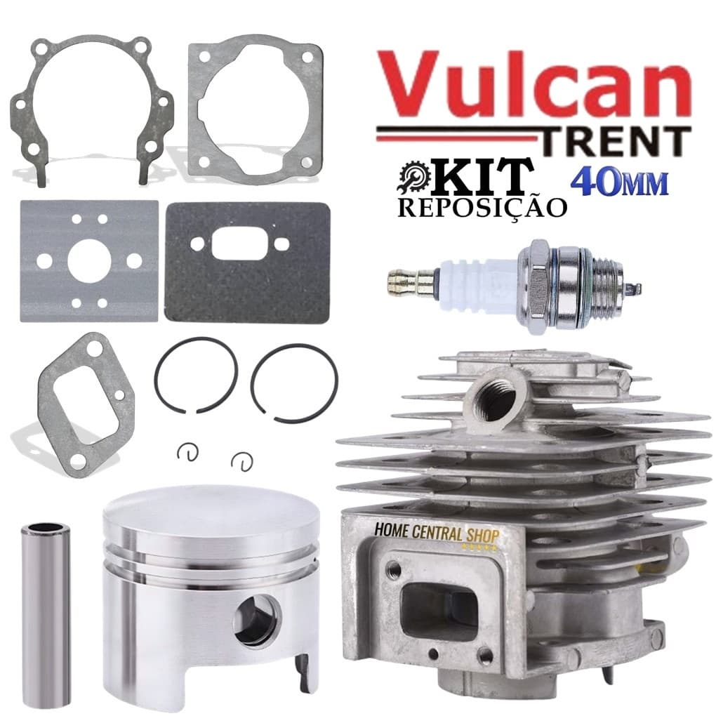 Kit Cilindro Pistão Roçadeira Gasolina Vulcan 42cc e 43cc Diâmetro 40mm