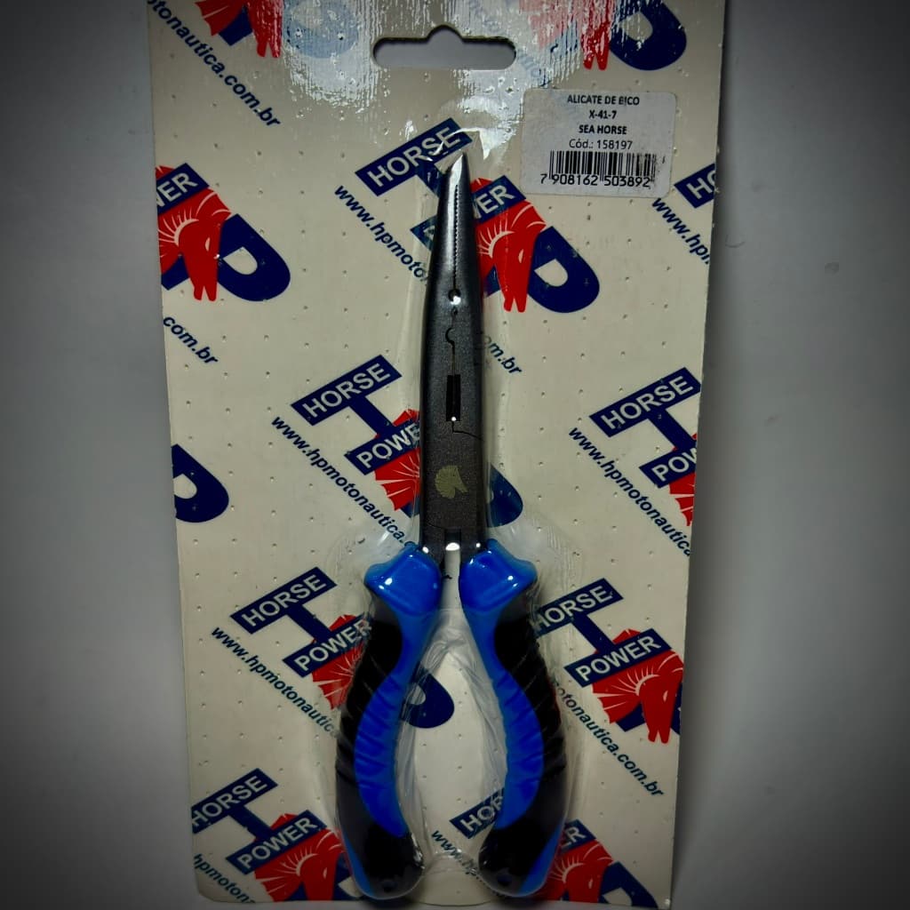 Alicate de bico para pesca - Alicate X-41-7 - Sea Horse - Troca garateia - Nó de Irmão