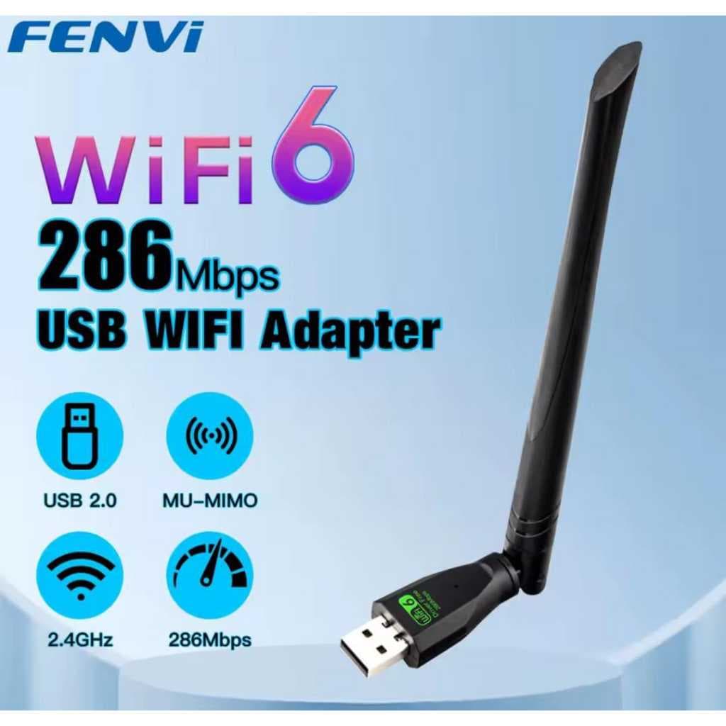 Adaptador Com Antena USB Wifi 6 2.4GHz 286Mbps Fenvi Para Computador Notebook PC