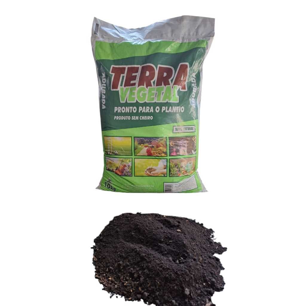 Terra Preta Adubada sem cheiro Premium10 kg Plantas Ervas Hortas Jardim Flores Em Geral
