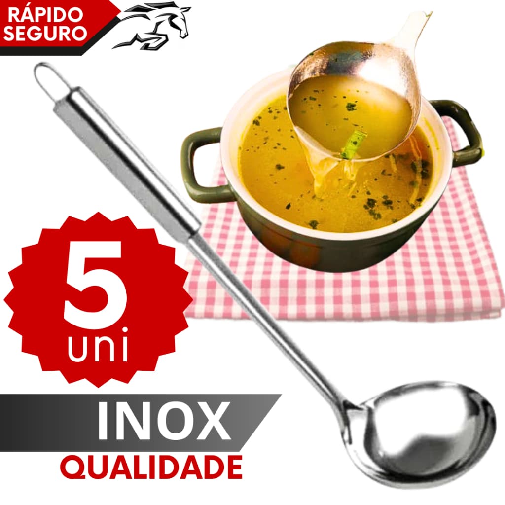 Concha Utensilio de Inox Grande 33cm Para Feijão Caldo Sopa Cozinha Servir Restaurante