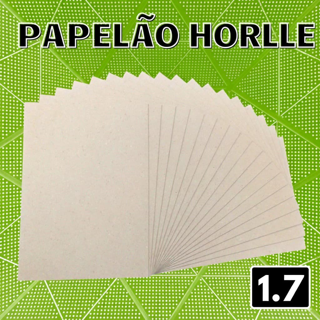 Papelão Horlle 1,7mm Verdadeiro p/ Cartonagem Encadernação - Papel Cartão Cinza Holler 1.7 mm 15,5x21,5 A5+ 16x22 A4 etc