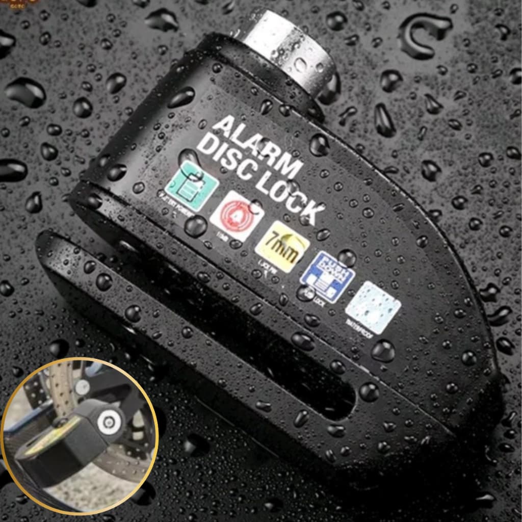 Trava Tranca Disco Universal Moto bike Alarme 110dB Antifurto Segurança Chave Cadeado Freio 125 150