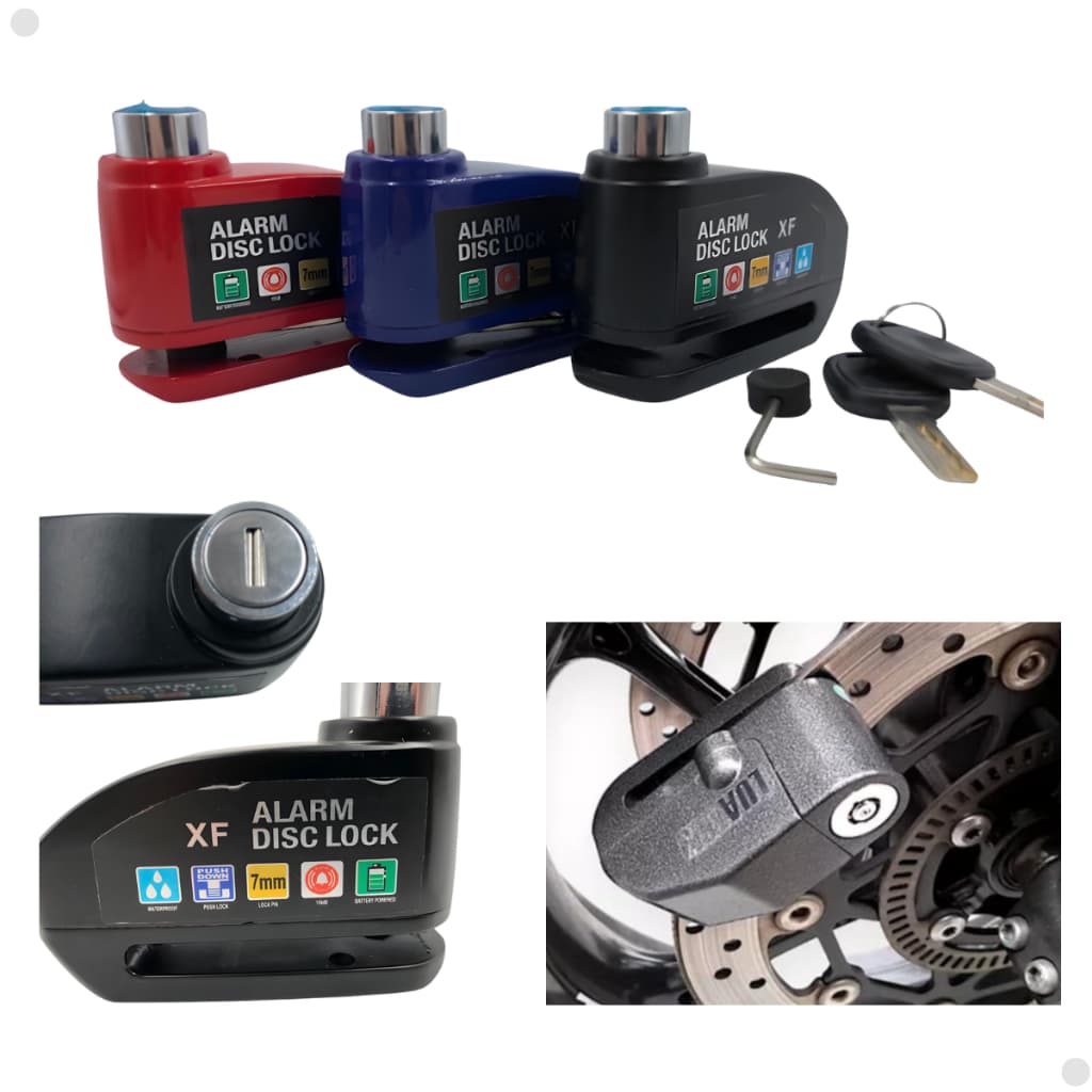 Trava Cadeado Antifurto Para Moto E Bike bicicleta freio a disco com Alarme Sonoro sensor antifurto!