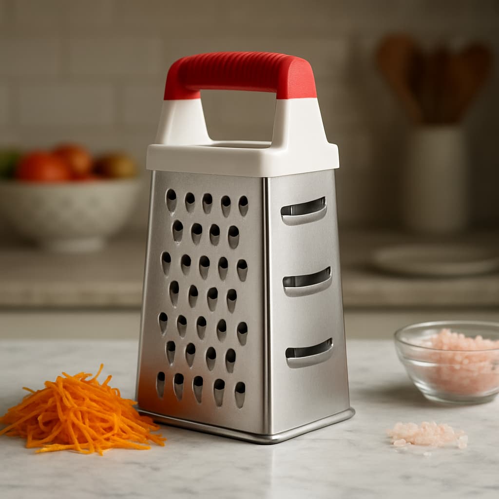 Ralador 24cm Aço Inox 4 Faces Resistente Cozinha Para Verduras Legumes Queijo Multiuso