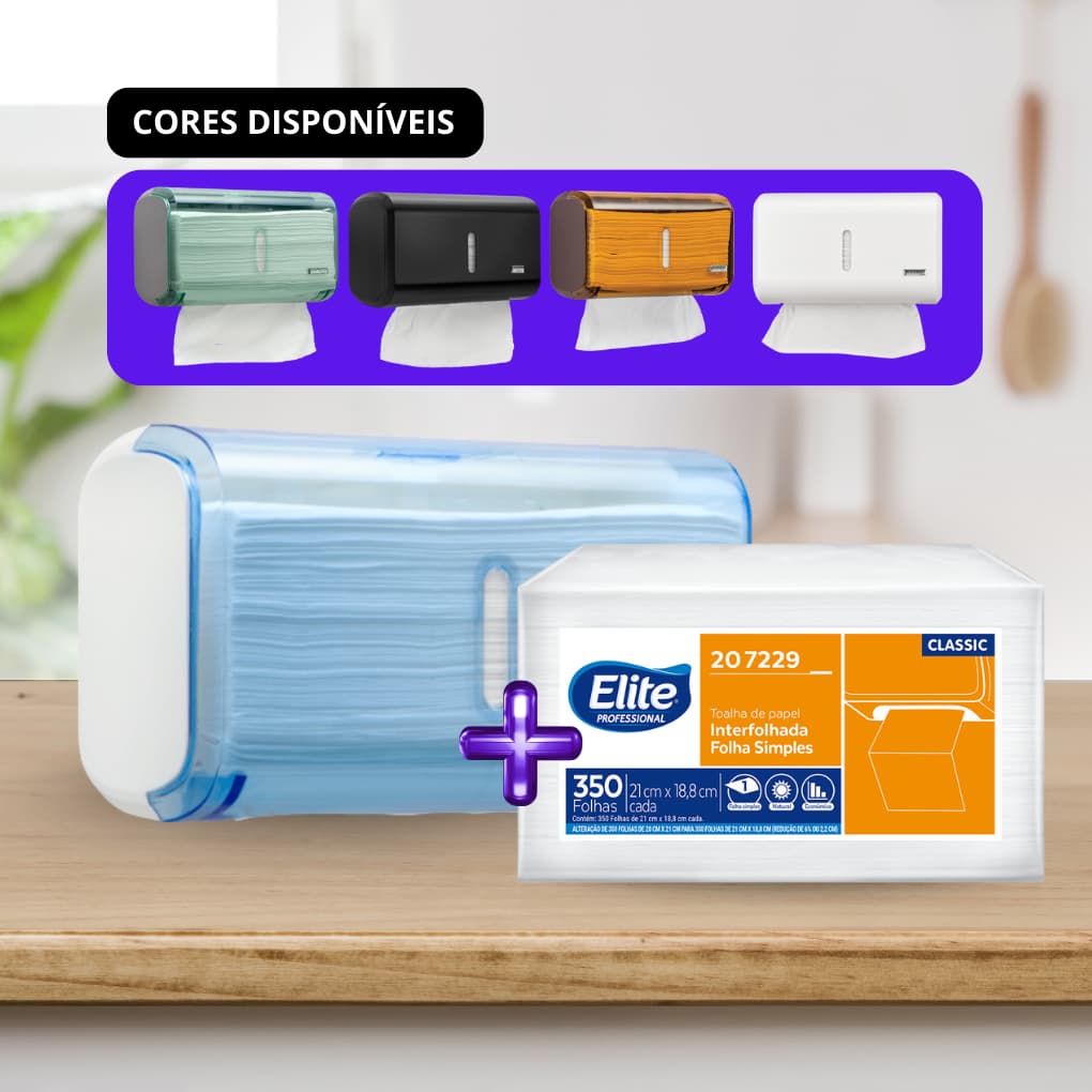 Porta Papel Toalha Compacto Dispenser Banheiro + Papel Toalha | CORES
