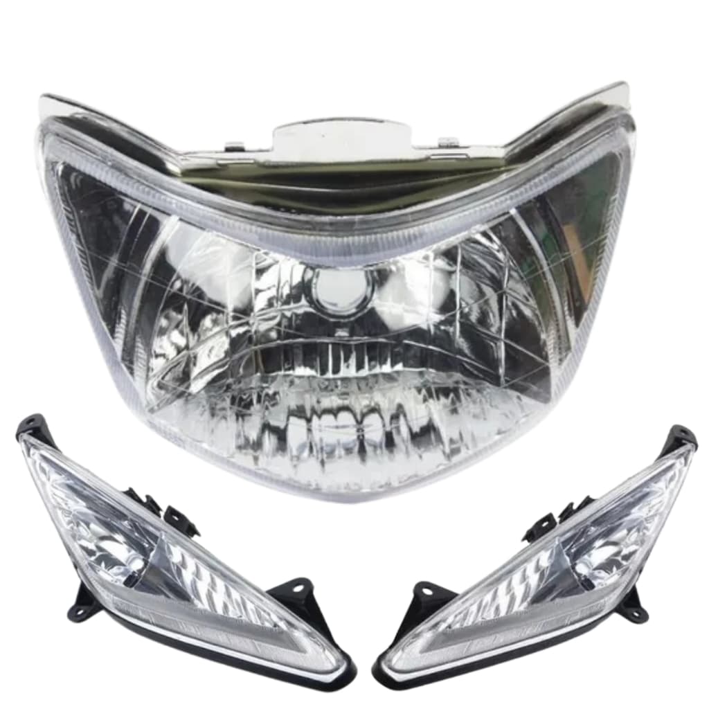 Bloco Optico do Farol + Par de Setas Piscas Honda Biz 125 2005 2006 2007 2008 2009 2010