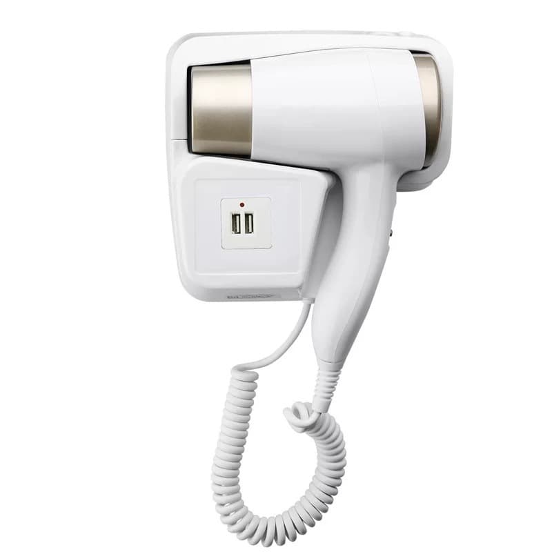 Secador De Cabelo Com Suporte de Parede 2 Entrada USB Secador 1400W Para Casa Hotel Pousada