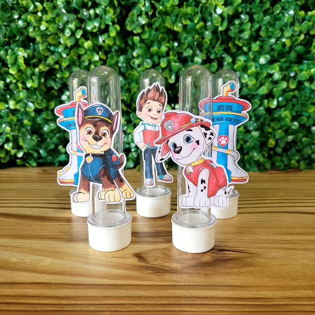 Aplique para Tubete Patrulha Canina Aquarela - Festa Infantil - Lembrancinhas - NÃO É ADESIVO.