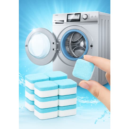 Pastilha de Limpeza Efervescente para Máquina de Lavar – Kit Econômico 6/12/24/36