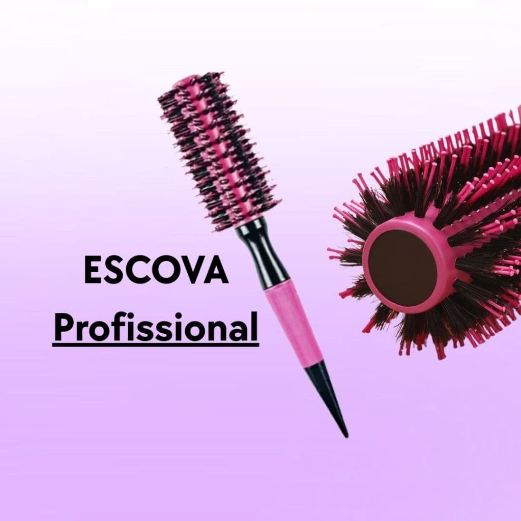 Escova Profissionais De Cabelo Térmica Cerdas de Javali e Nylon Rosa - 010