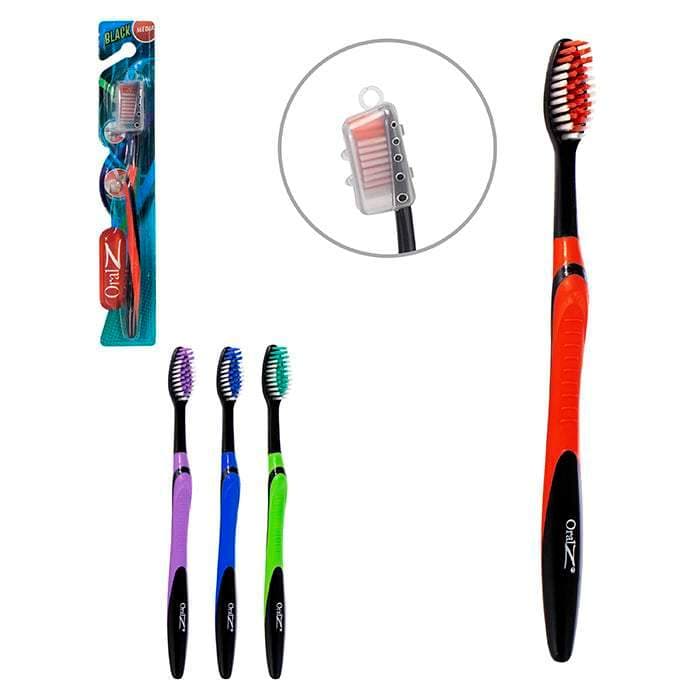 4 X Escova Dental + Capa Protetora Cerdas Oral Color Black
