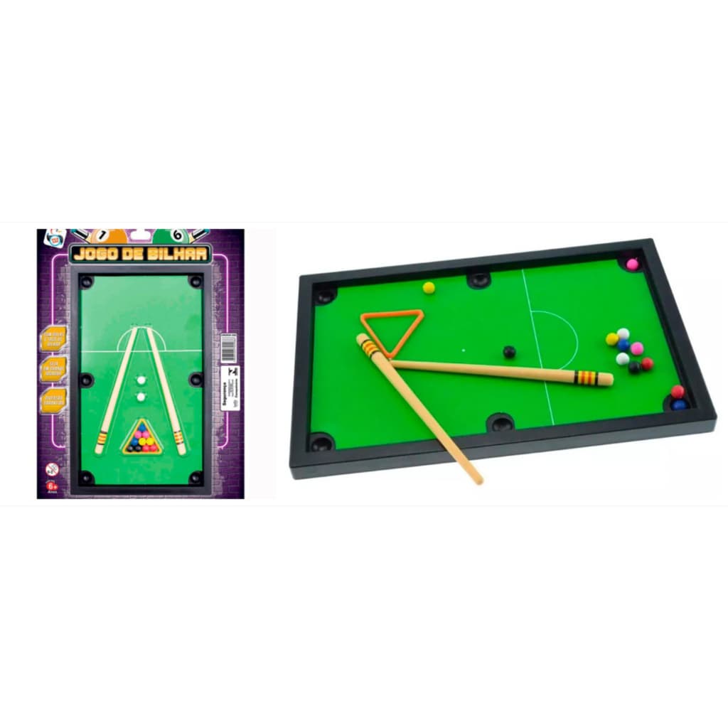 Jogo De Bilhar Sinuca Snooker Mini Mesa Infantil Tacos Bolas