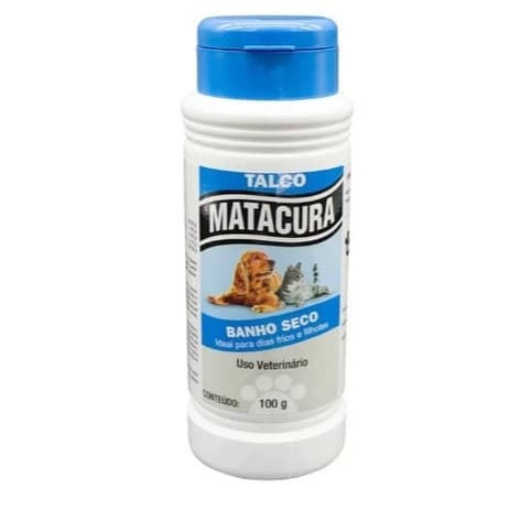Talco Matacura Banho Seco Para Cães ou Gatos 100g
