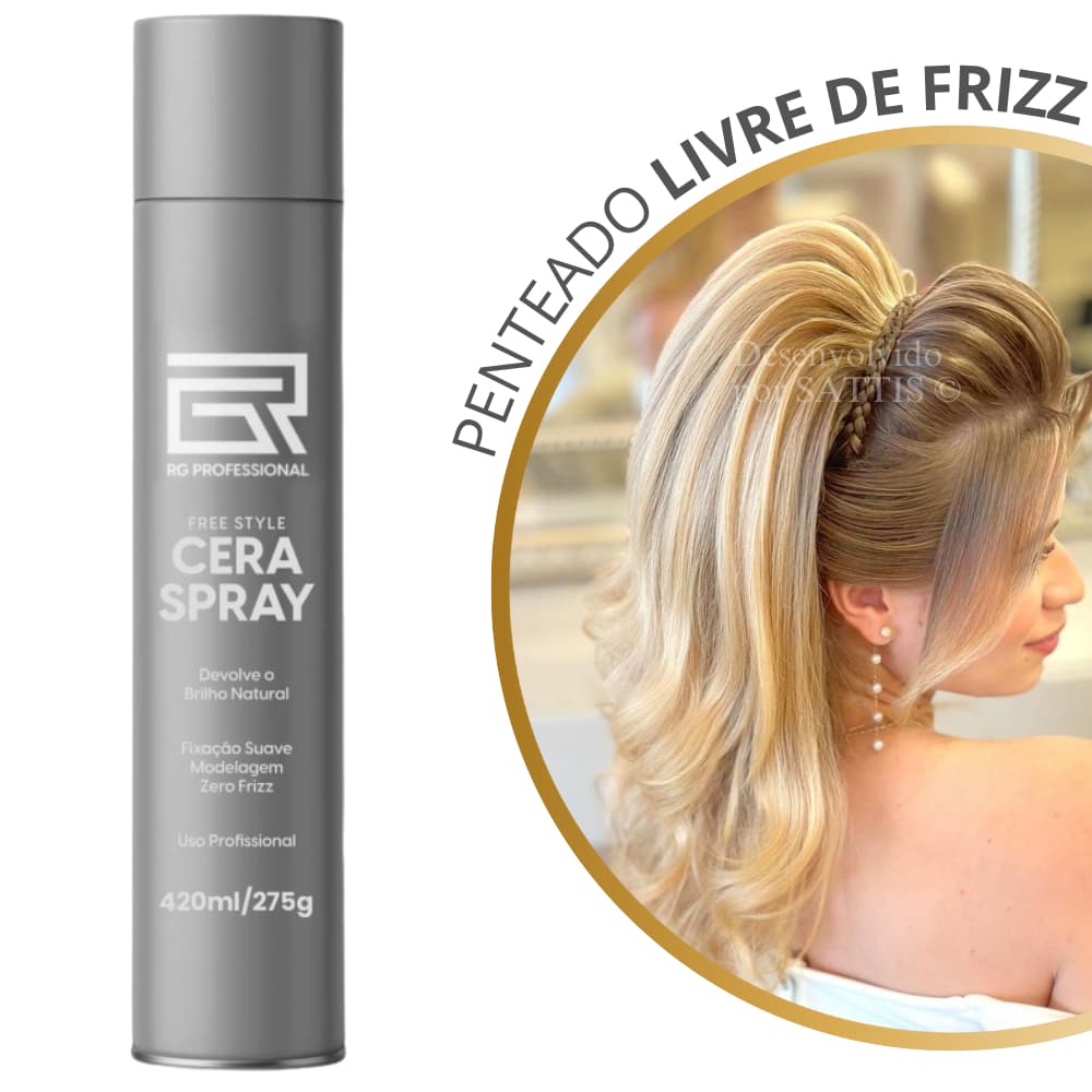 Cera Spray para Limpeza e Alinhamento de Penteados 420ml - Penteado Livre de Frizz - Rafael Gasparim