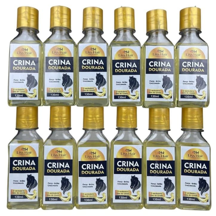 Crina Dourada Óleo Capilar Reparador 130mL Brilho Intenso e Fortalecimento Liss Hair