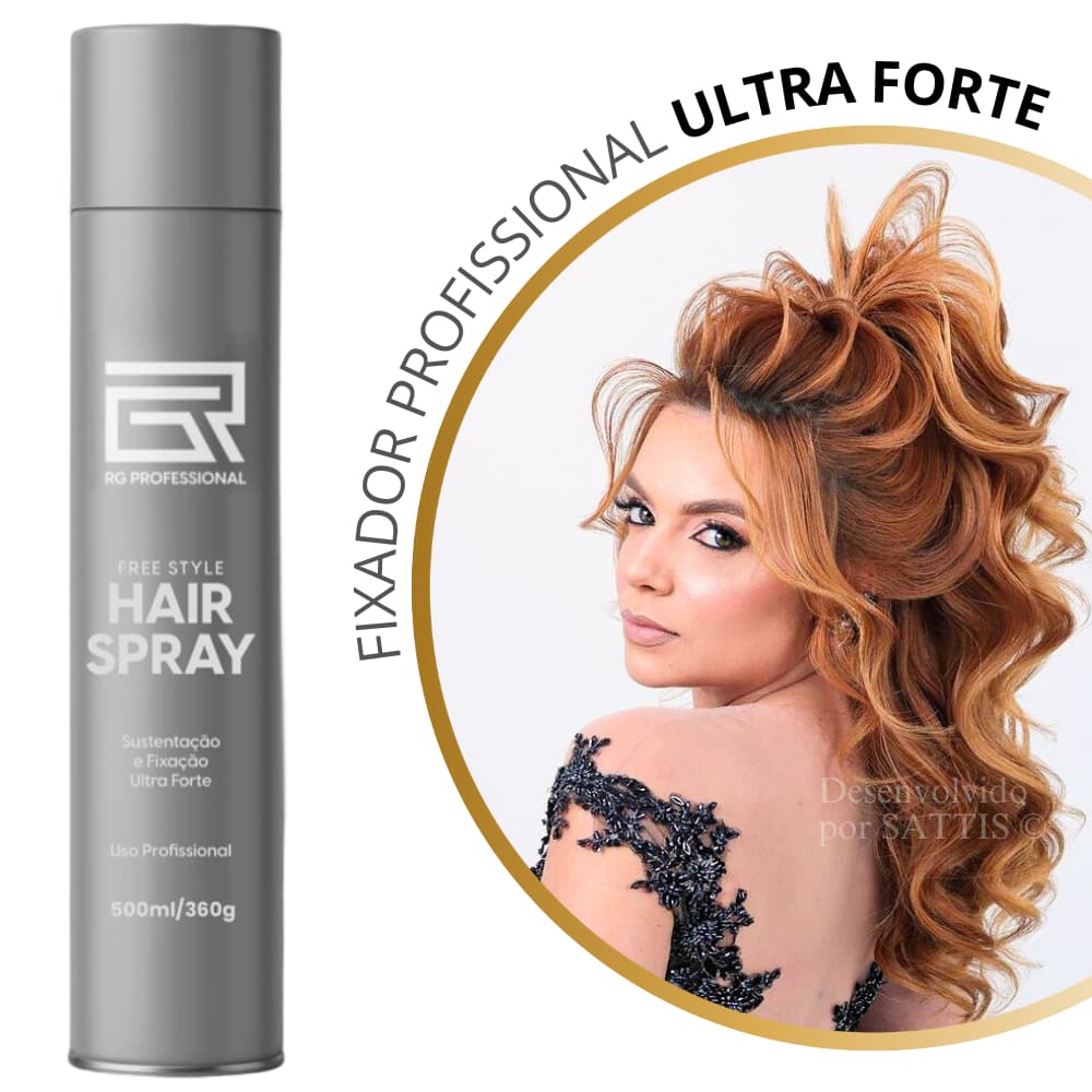 Hair Spray Fixador Ultra Forte para Fixação de Penteados Russos 500ml Professional Rafael Gasparim
