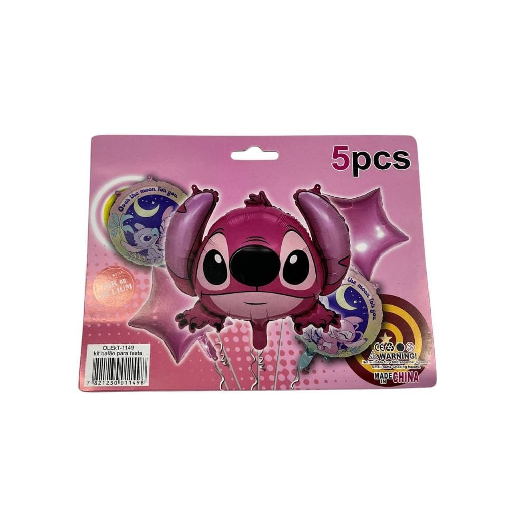 Kit/5pçs Angel Rosa Redondo Estrela Decoração Aniversario