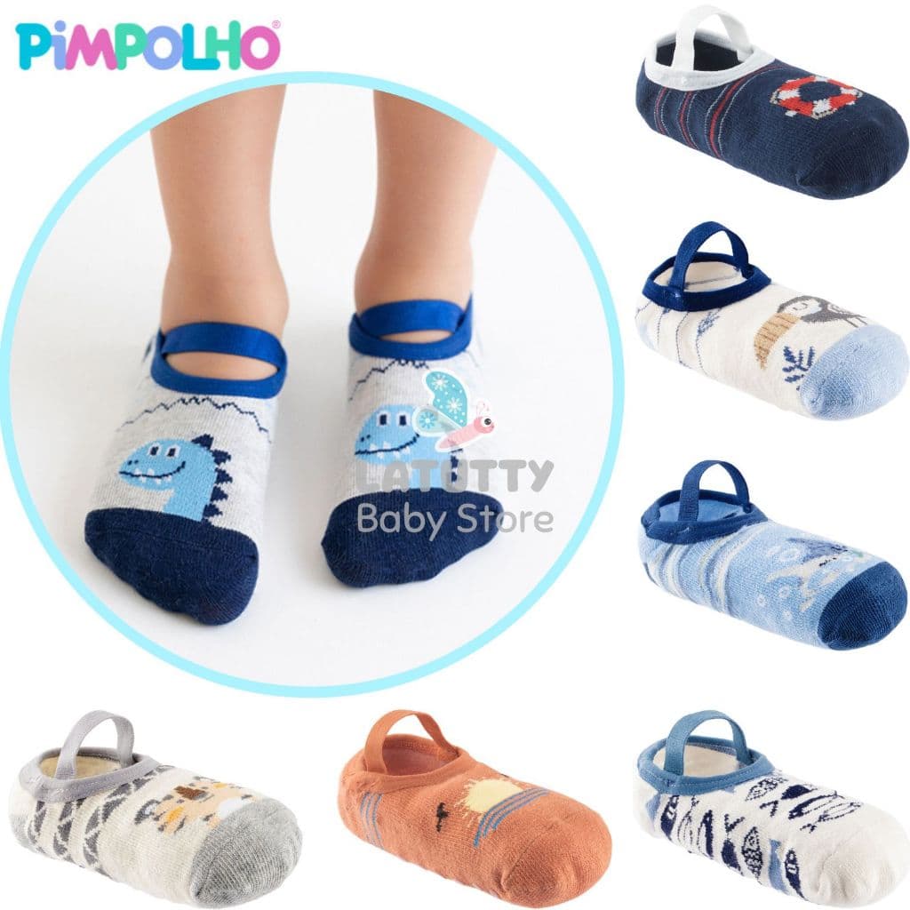 Meia Sapatilha Antiderrapante Infantil Pimpolho Meia Menino Tamanho 31/34