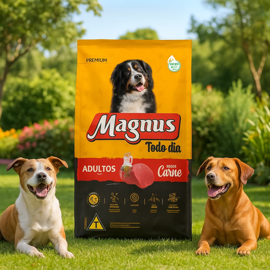 Ração Magnus Todo Dia Cão Adulto Porte Médio e Grande Carne 15kg Premium Alimento Completo