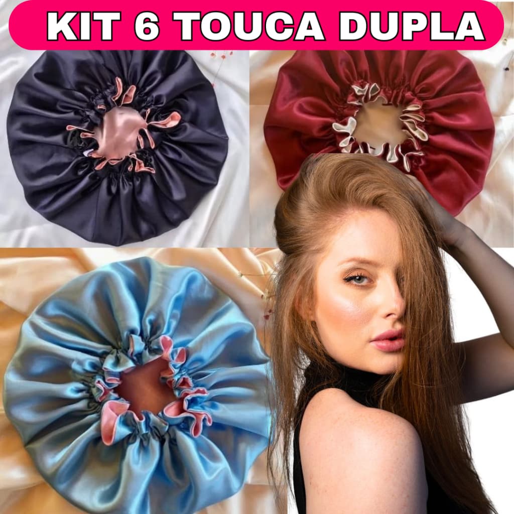 12 Touca de Cetim  de Dormir Anti Frizz Luxo Premium Dupla Face Com Regulador– Beleza e Proteção para Seus Cabelos