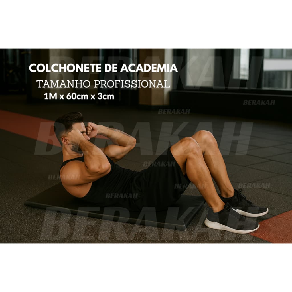 Colchonete de Ginastica 100X60X3CM DENSIDADE 23 / 28 - Academia Pilates Exercícios Yoga Profissional