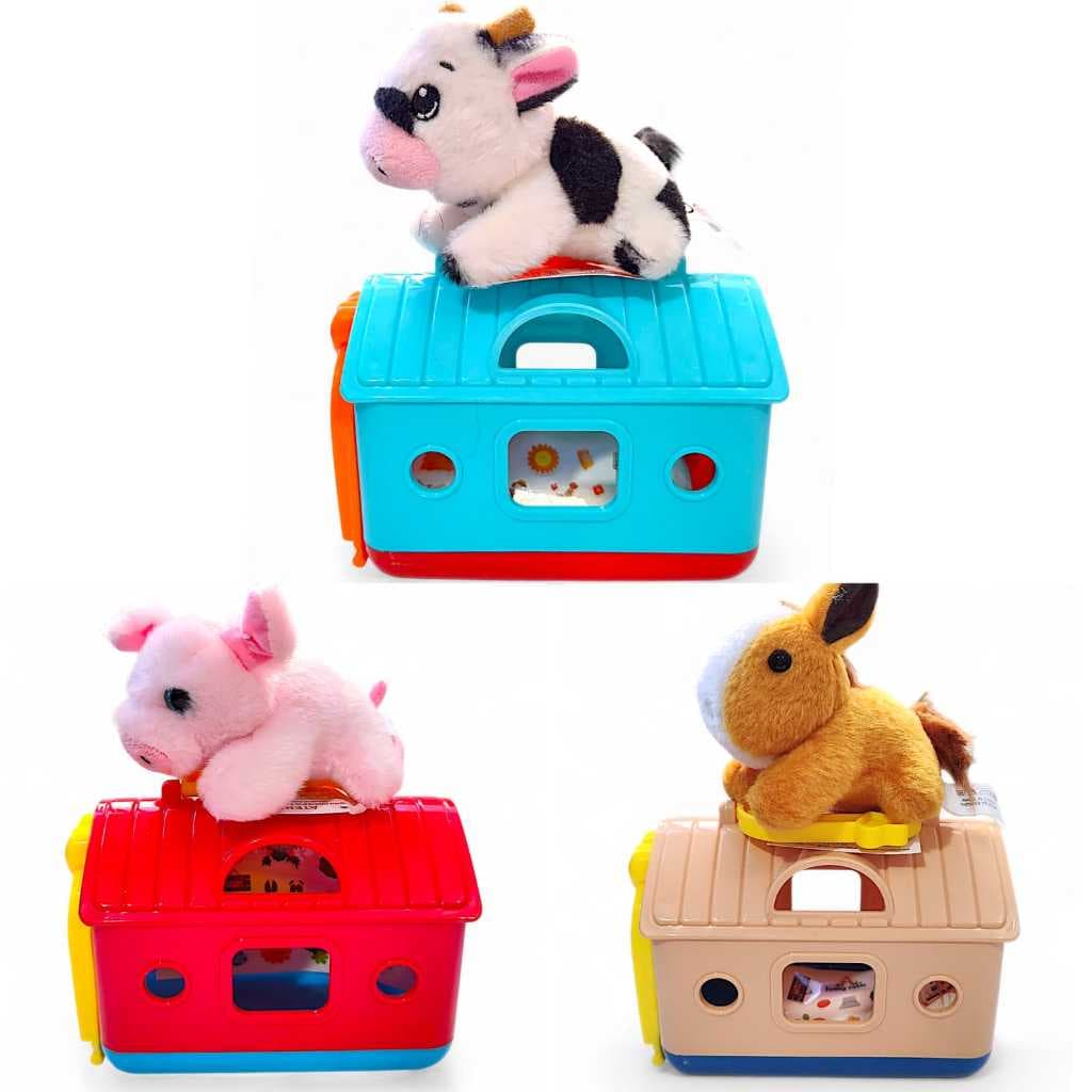 Kit Casinha e Bichinho de Pelúcia Fazenda Divertida Infantil