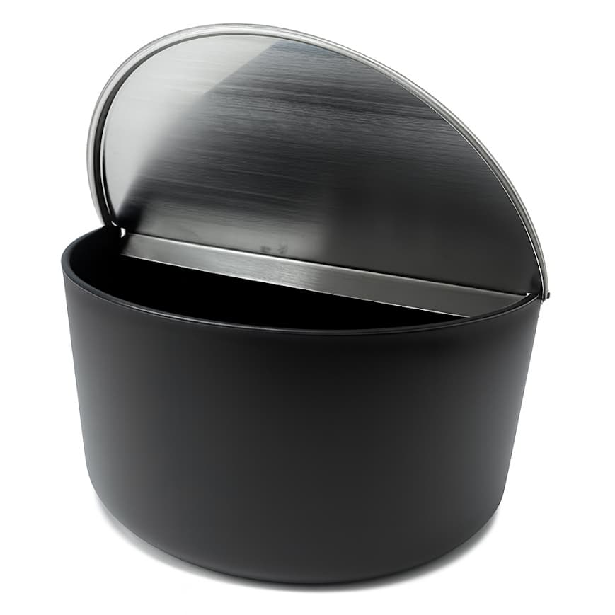 Saleiro Porta Sal Forma Tampa Aço Inox Metal 1kg Cozinha Moderno Prático Pimenteiro Funciona Bancada