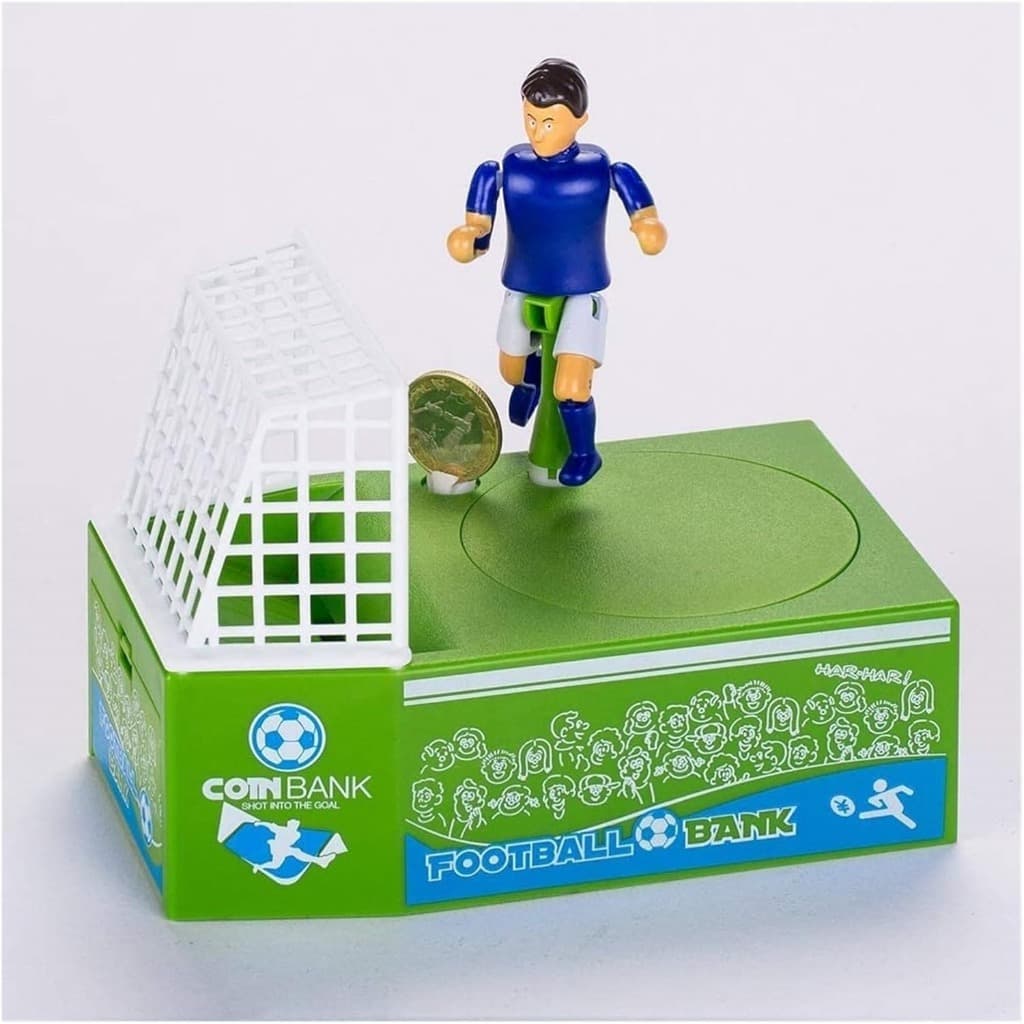 Cofrinho elétrico jogador de futebol gol chutando banco de moedas futebol cofrinho dinheiro crianças Infantil