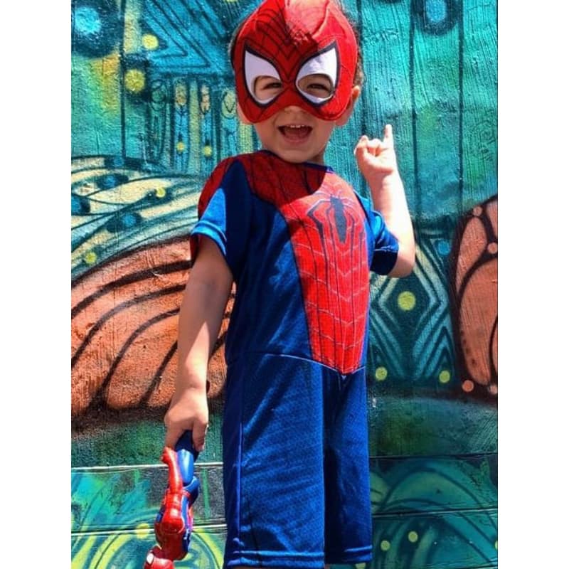 Fantasia do Homem Aranha Curto com Mascara