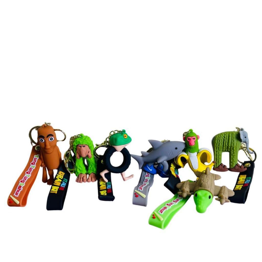 Chaveiro Brain Rot Tralalero Tralala 3D Premium Grande Emborrachado Colecionável Bolsas Mochilas