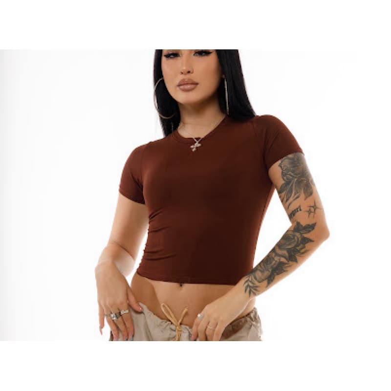 Cropped Manguinha Confortável Fresquinho no Corpo