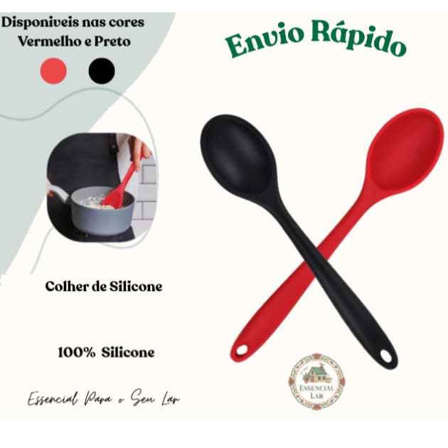 Colher de Silicone Para Arroz Profissional Não Risca Panela Resistente Ao Calor Livre de BPA Utensílio Cozinha 27cm