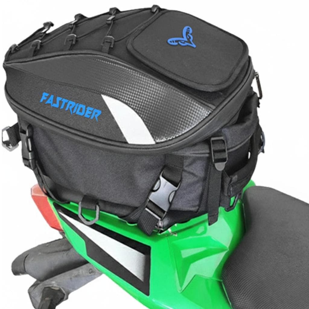 Mala De Garupa Expansiva + Capa Impermeável Bolsa Alforge Mala Baú Universal Moto 37L Fastrider