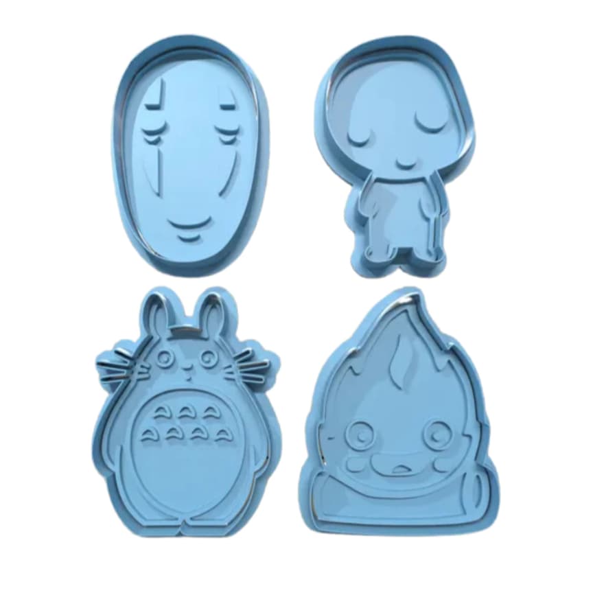 Cortador de Biscoito com Carimbo - Totoro, No Face, Calcifer, Ghibli Anime