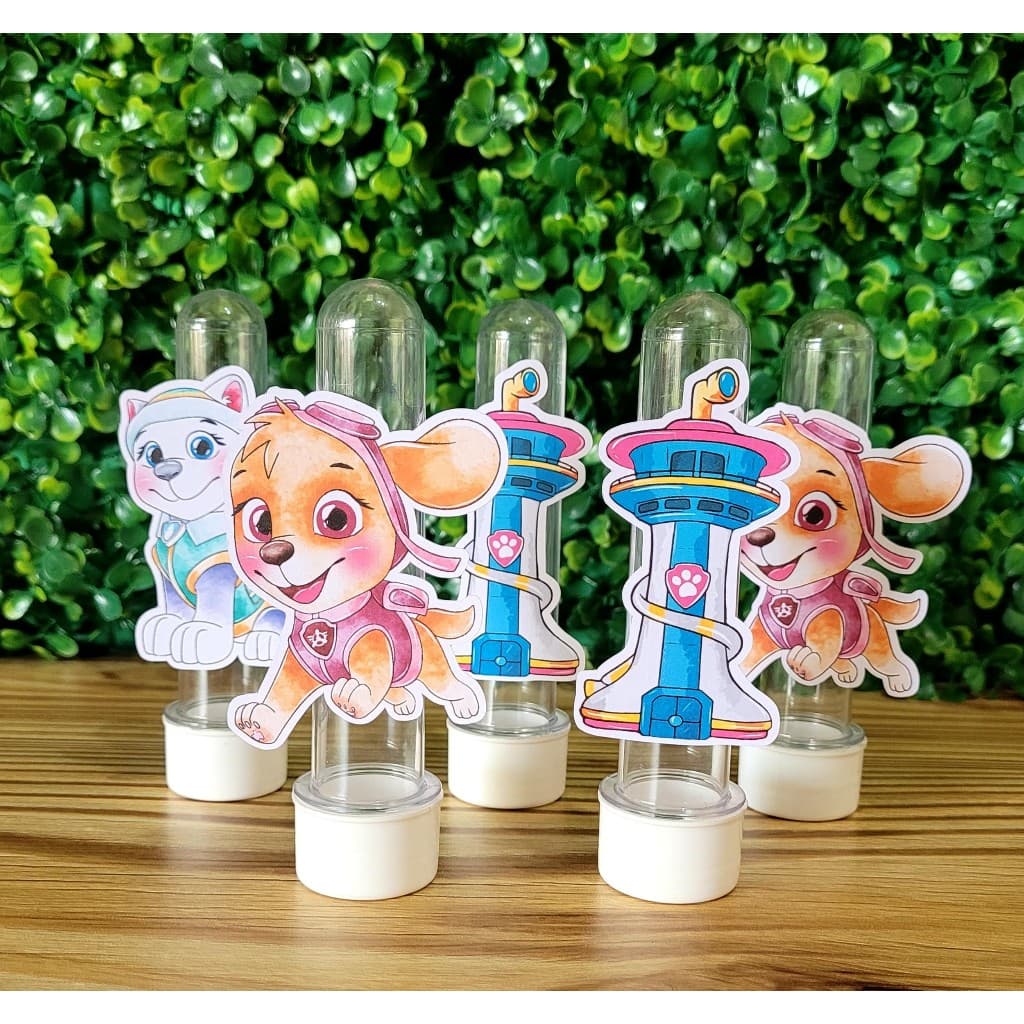 Aplique para Tubete Patrulha Canina Menina Aquarela - Festa Infantil - Lembrancinhas - NÃO É ADESIVO