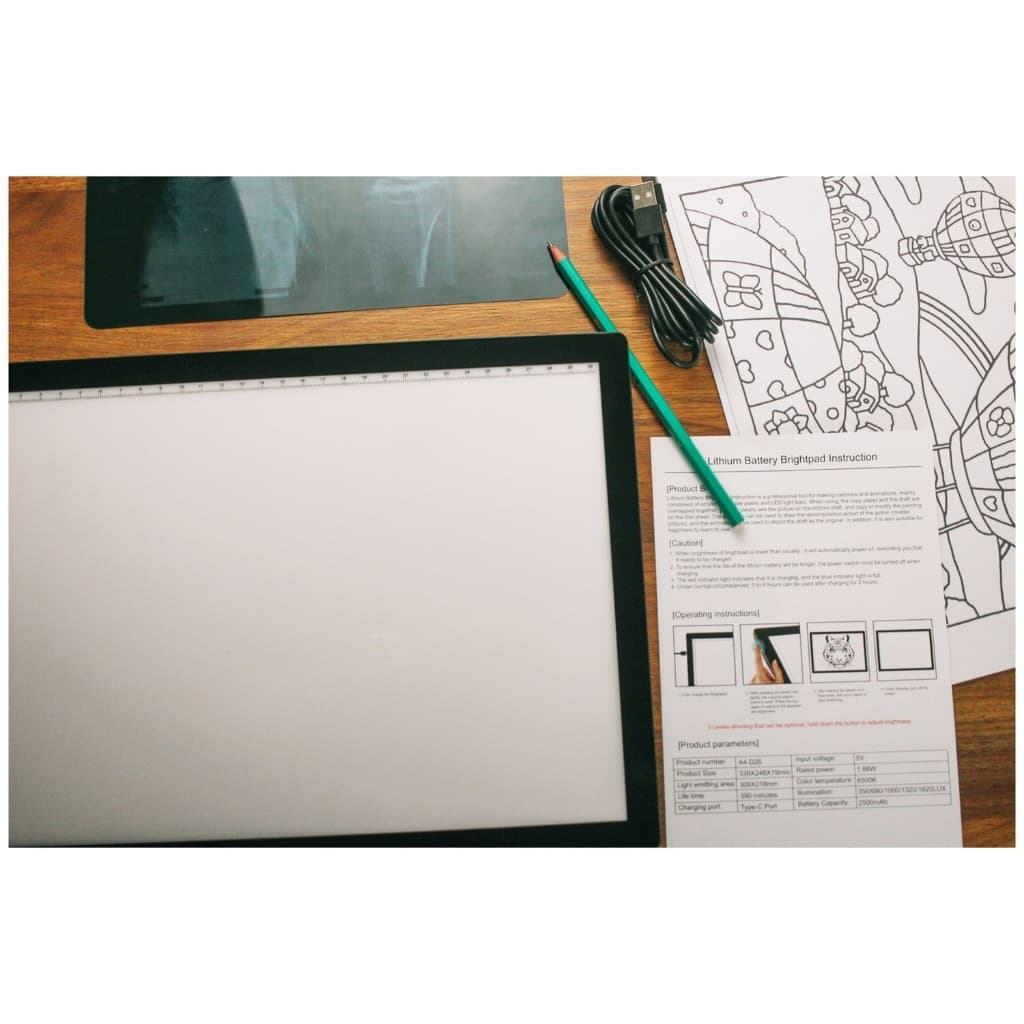 Mesa de luz A4 Bateria interna Portátil Desenho