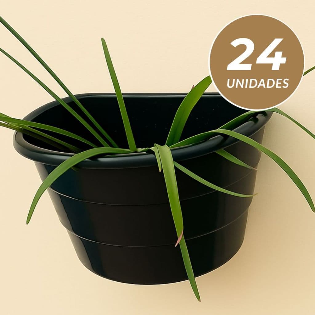 24 Vasos Suspenso Parede plantas Decoração Arandelas Preto ou Marrom