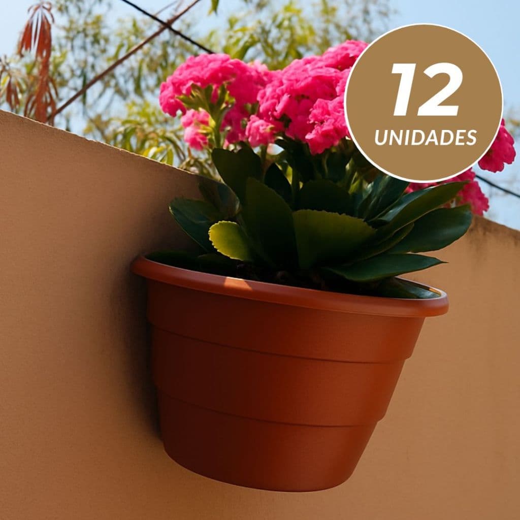 12 Unidades Vasos meia lua Plástico Decoração plantas flores Suculentas