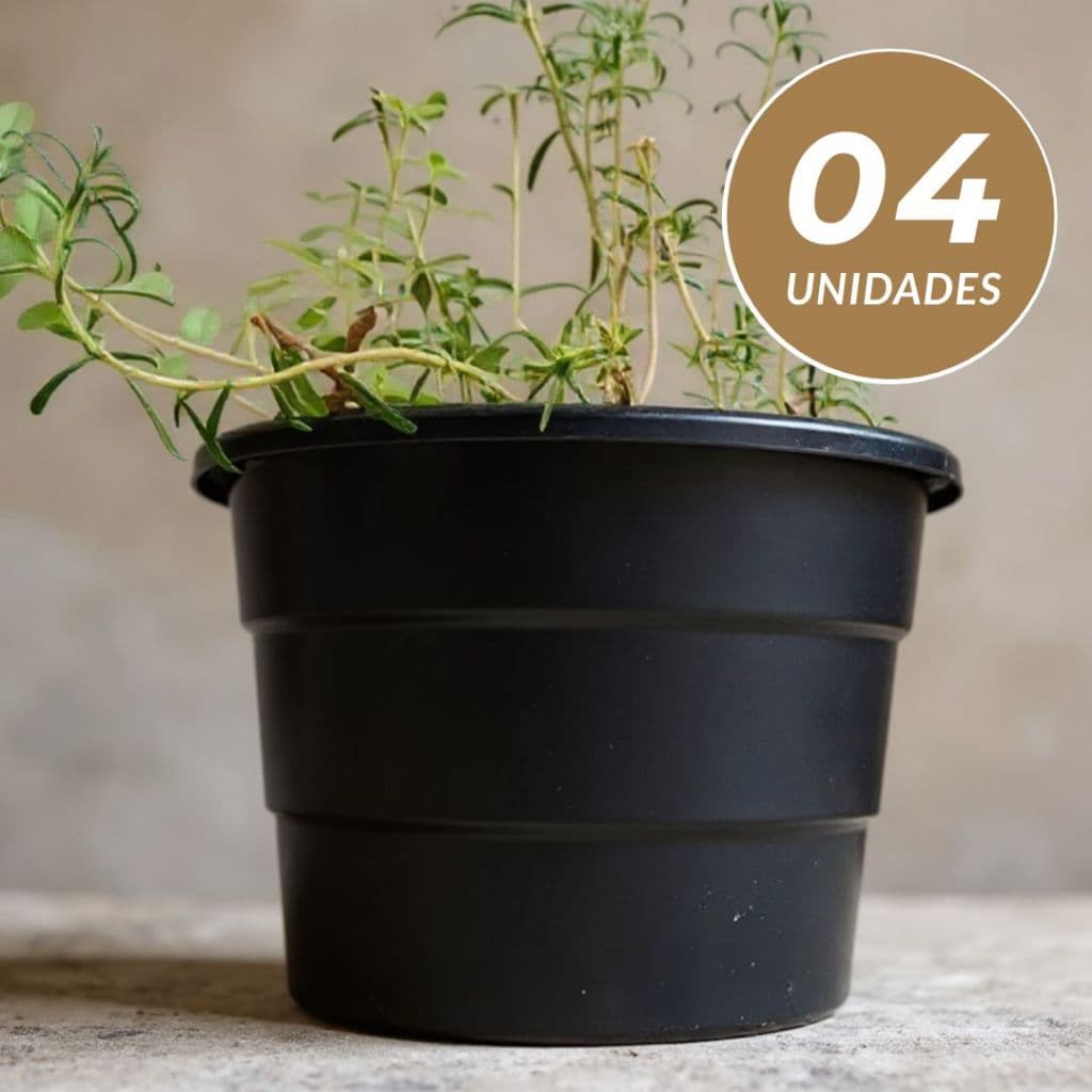 Kit 04 Vasos Arandela preto Decoração JARDIM Suculentas