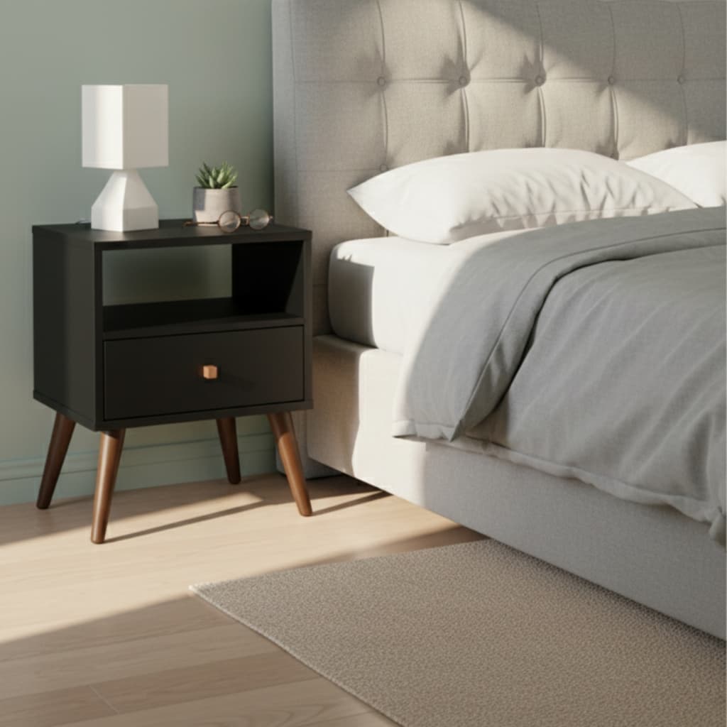 Mesa De Cabeceira Nordica Retro Design Premium Pes Palito Varias Cores